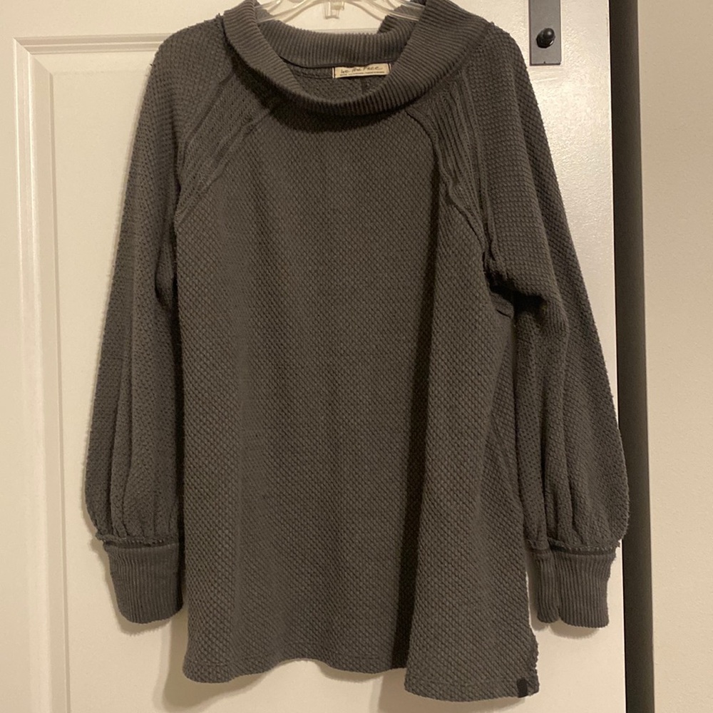 Free people grey cowl neck sweater- size M